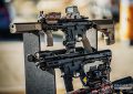 Airsoft rifles at DFE Battle for LA Airsoft Event, George AFB
