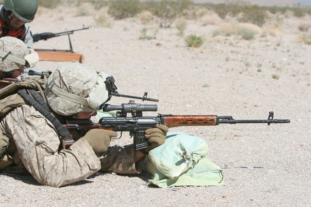 US Marine using a Dragunov